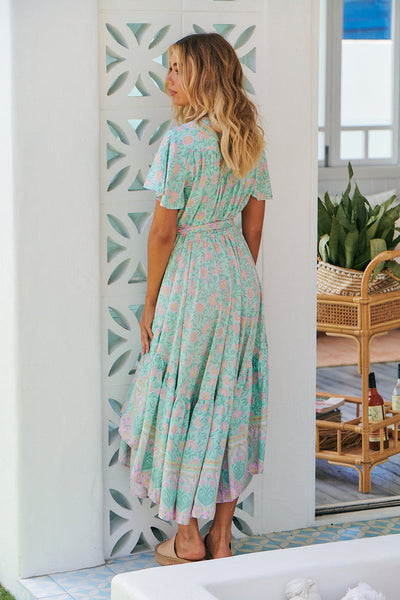 jaase taurus maxi dress Jaase Sea Mist Print Taurus Maxi – Whiskey and Wildflowers