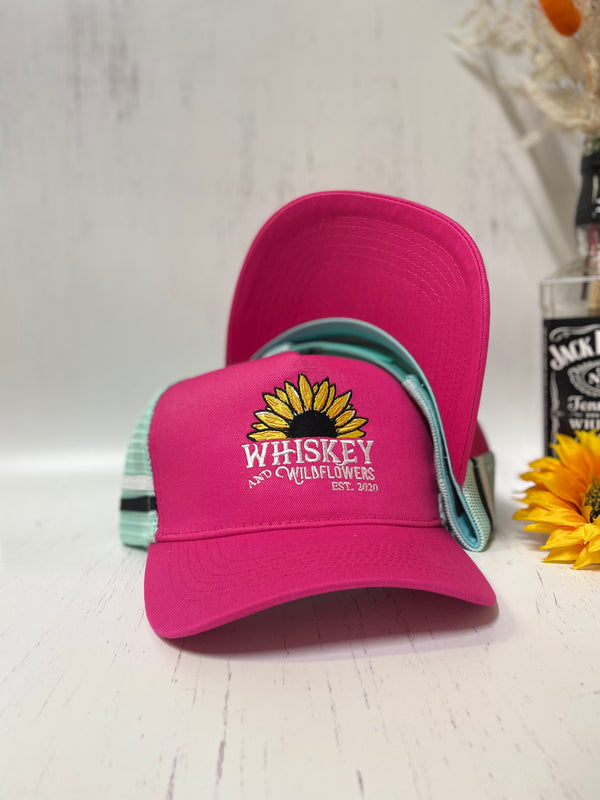 W&W Hot Pink & Pastel Teal with Black Trucker Cap MAR