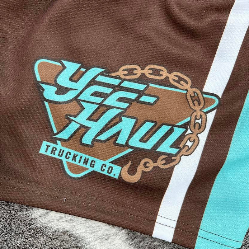 GFOUR Unisex Footy Shorts - "YEE-HAUL AQUA"