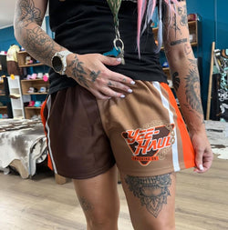 GFOUR Unisex Footy Shorts - "YEE-HAUL ORANGE"