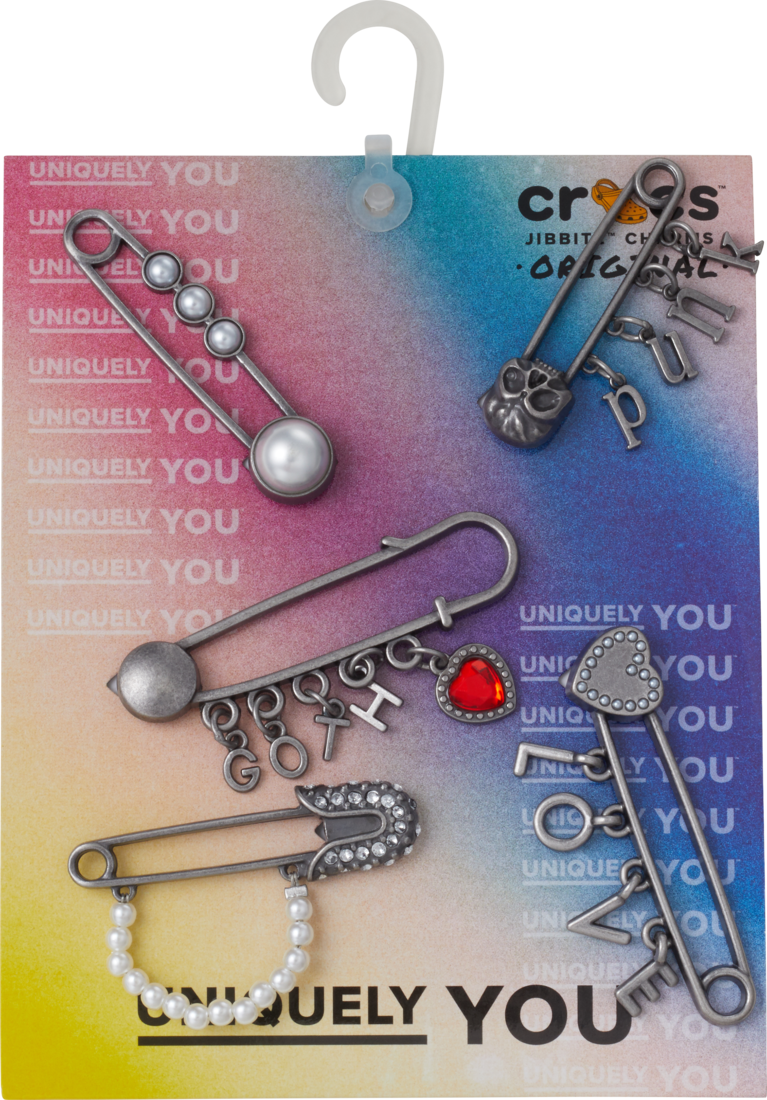 CROCS Jibbitz™ Shoe Charms - Love Punk Goth Pin 5 Pack