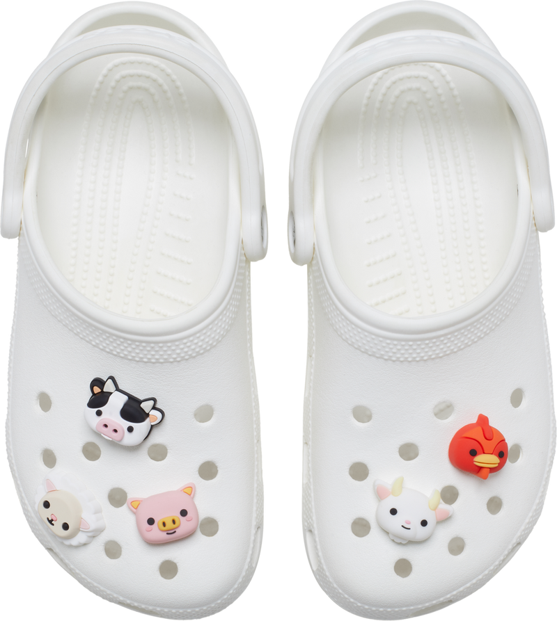 CROCS Jibbitz™ Shoe Charms - 3D Farm Animal Faces 5 Pack