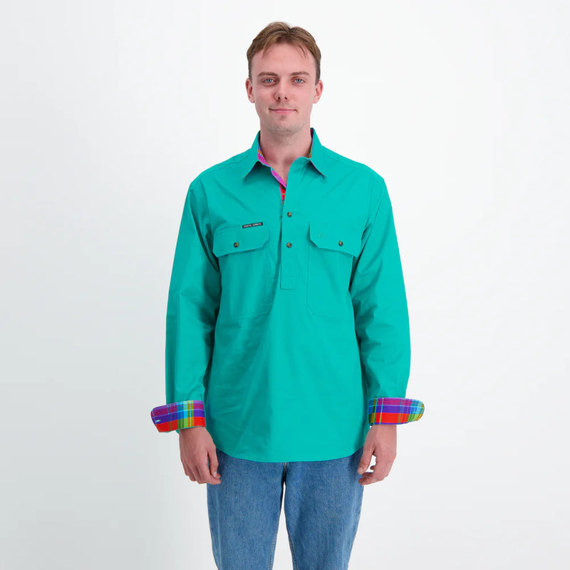 Coastal Cowboys - Telegraph Mens Half Button Workshirt