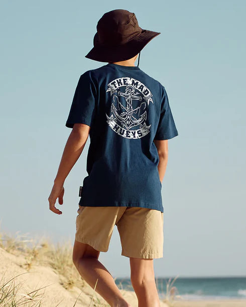 The Mad Hueys Drop Anchor Youth SS Tee - Navy