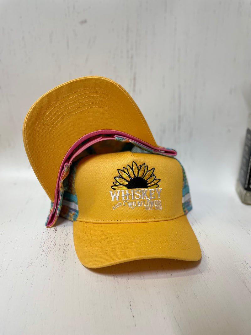 W&W Yellow Tropical Pattern Trucker Cap DEC