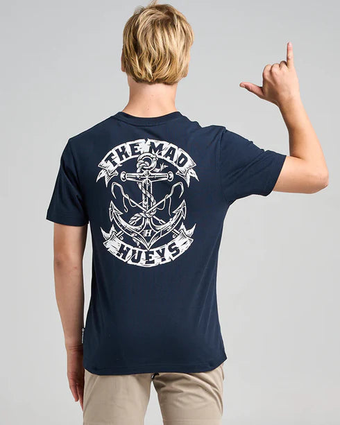 The Mad Hueys Drop Anchor Youth SS Tee - Navy