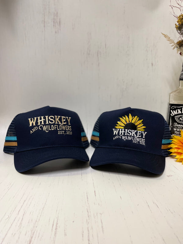 W&W Navy Sky Blue & Russet Brown Trucker Cap DEC