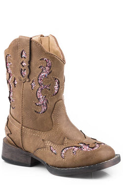 ROPER Toddler Glitter Gypsy - Tan Pink Glitter