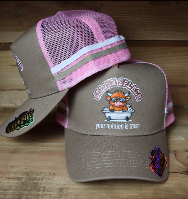 Gfour "splish splash" - Ash brown/Pink Trucker Cap