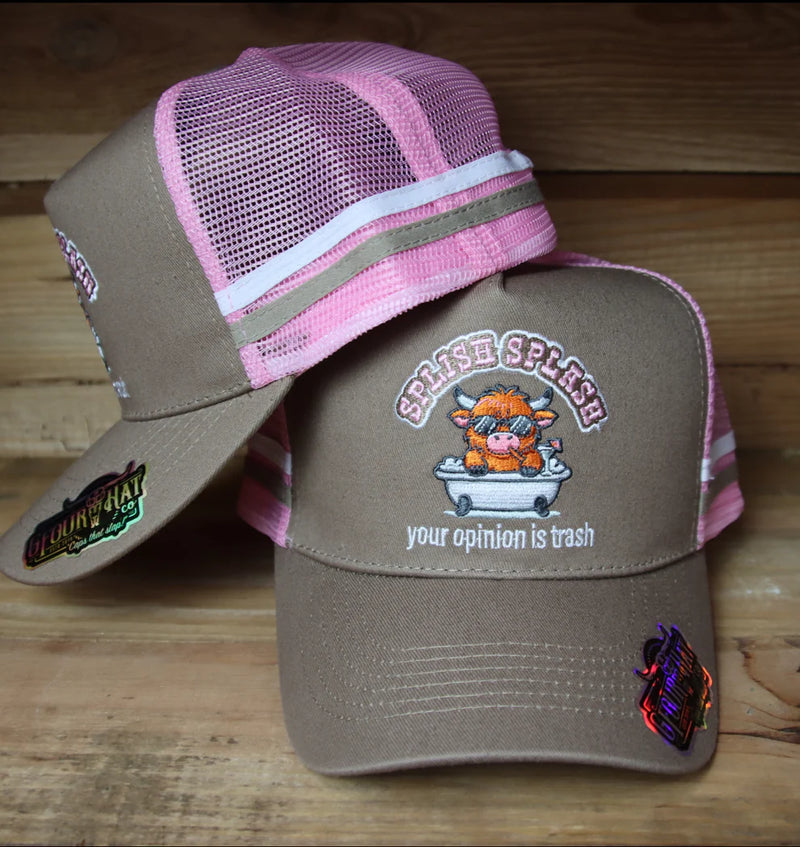 Gfour "splish splash" - Ash brown/Pink Trucker Cap