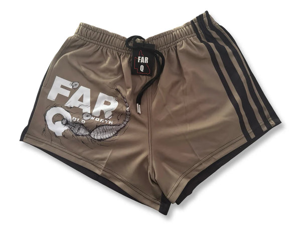 FARQ "Far North QLD" - Footy Shorts - Far Q Croc Bite