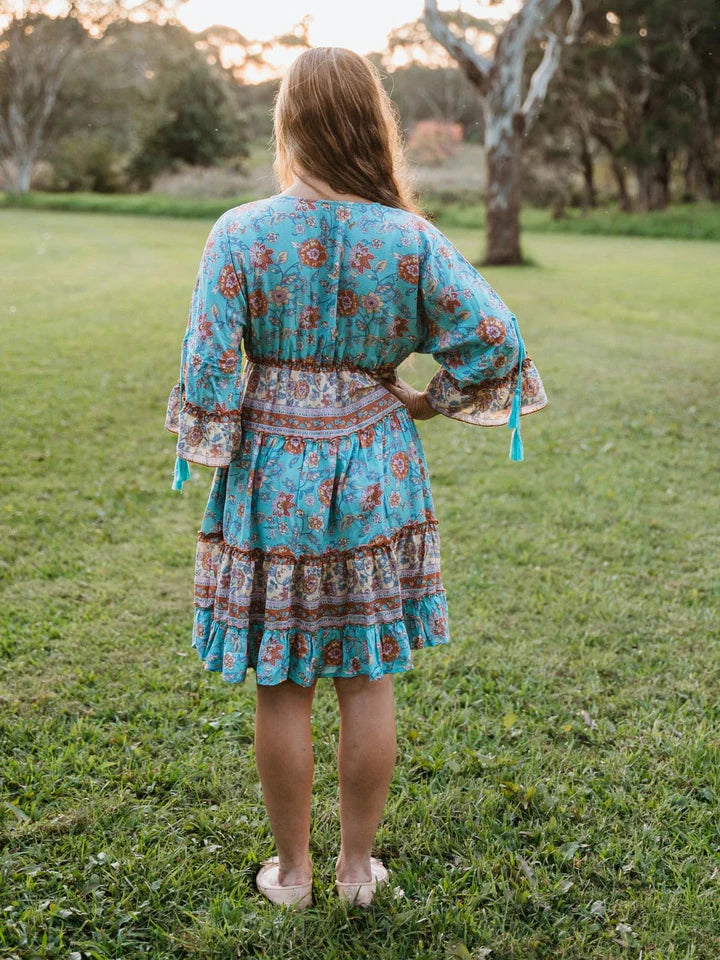KashKiya - Blue BoHo Breeze Dress
