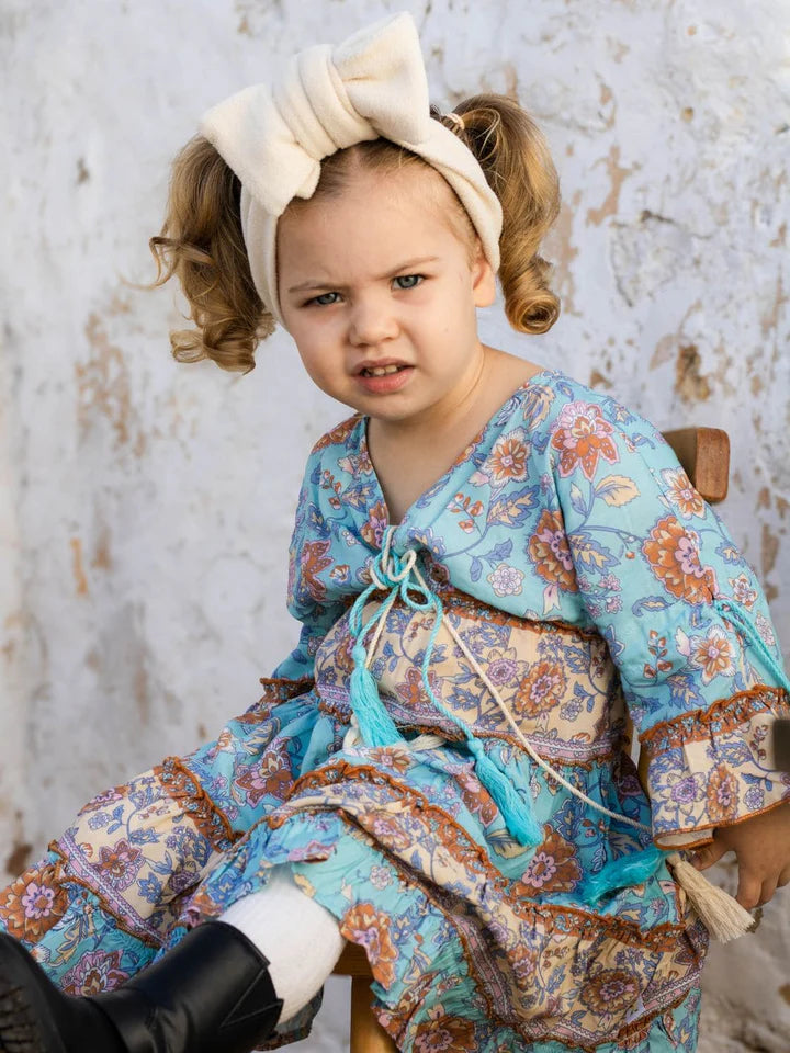 KashKiya - Mini Blue BoHo Breeze Dress