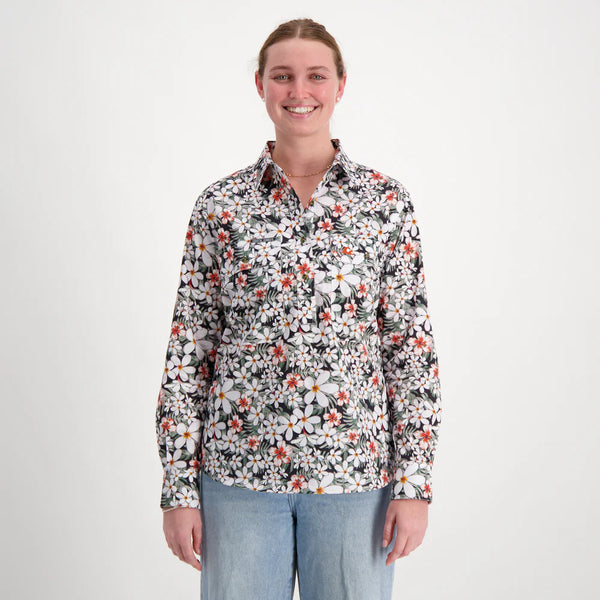 Coastal Cowboys - Frangipani Women's Half Button Workshirt