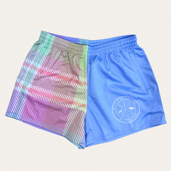 PCA Plaid Footy Shorts - Multicoloured
