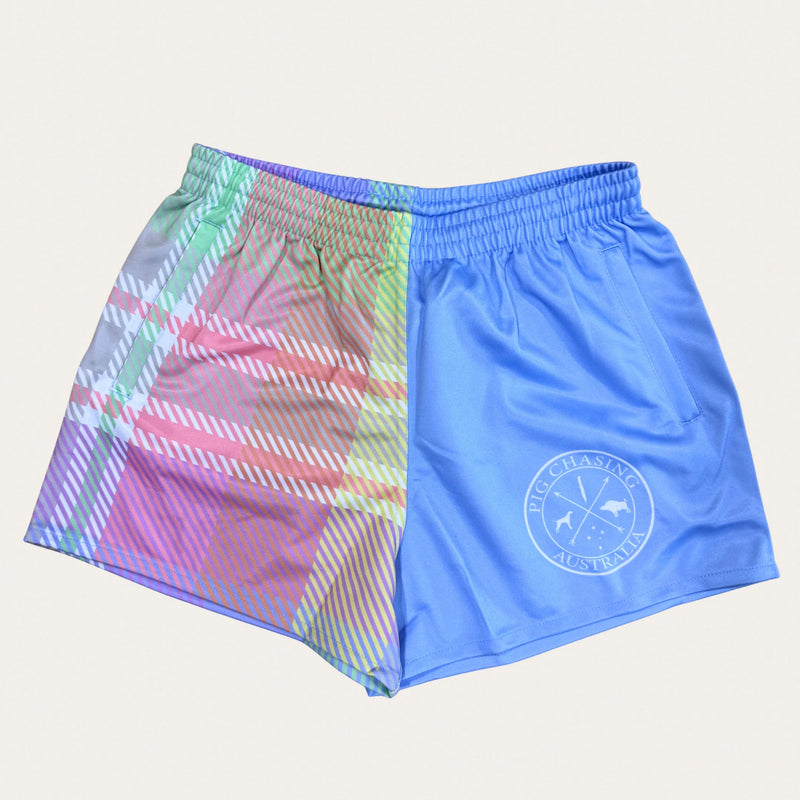 PCA Plaid Footy Shorts - Multicoloured