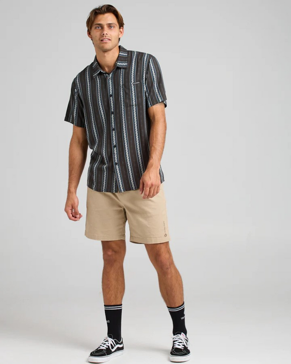 The Mad Hueys HIGH HOOKS | WOVEN SHIRT - VINTAGE BLACK