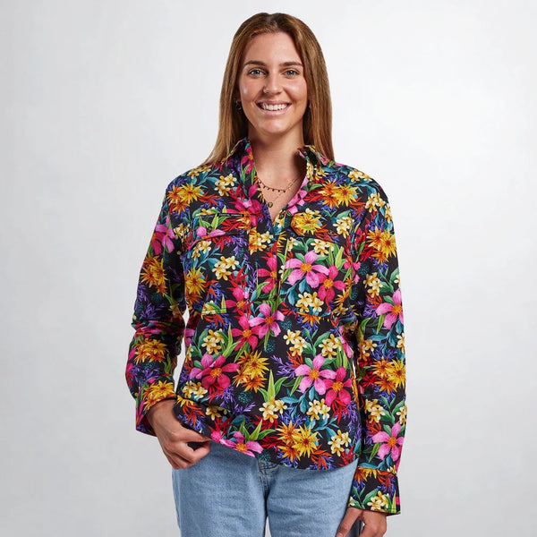 Coastal Cowboys - Midnight Women's Half Button Workshirt