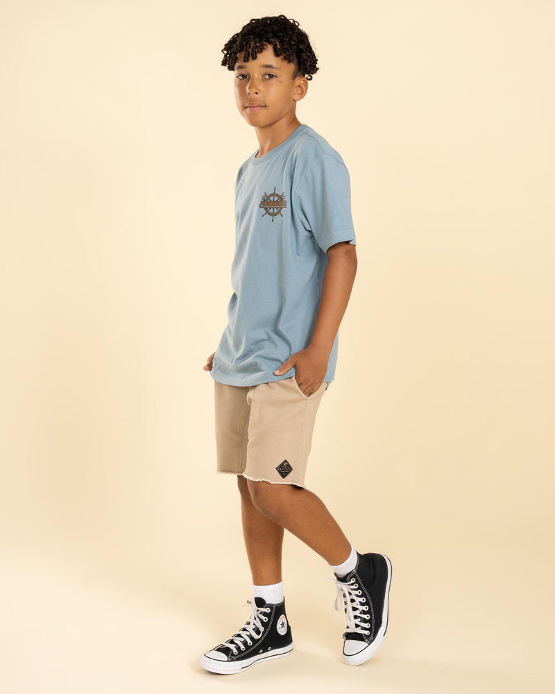 The Mad Hueys The Sea Captain Youth SS Tee - Steel Blue