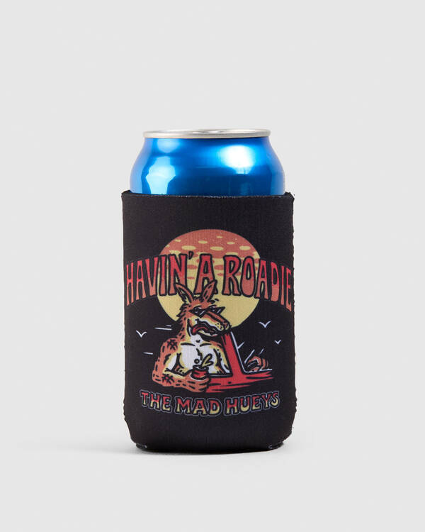 The Mad Hueys Stubby Cooler Havin A Roadie - Black