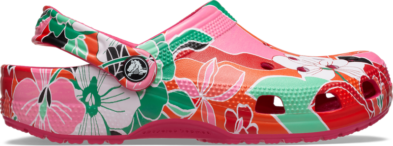 KIDS CLASSIC WOODCUT FLORAL CLOG - Dragonfruit