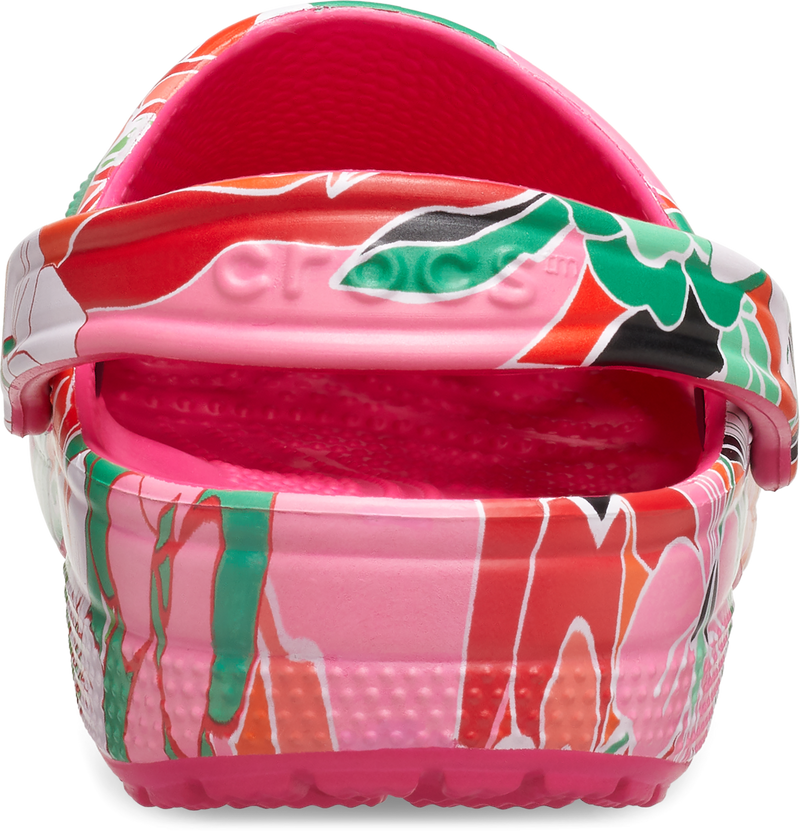 KIDS CLASSIC WOODCUT FLORAL CLOG - Dragonfruit