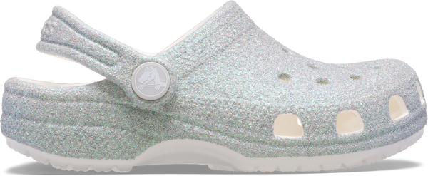 KIDS CLASSIC IRIDESCENT GLITTER CLOG - White