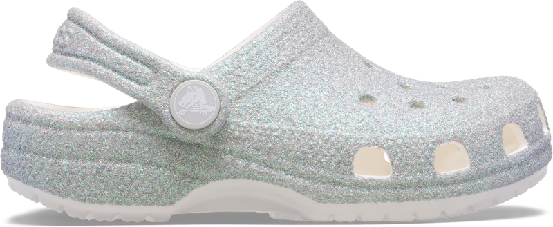 KIDS CLASSIC IRIDESCENT GLITTER CLOG - White