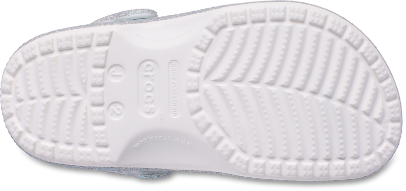 KIDS CLASSIC IRIDESCENT GLITTER CLOG - White