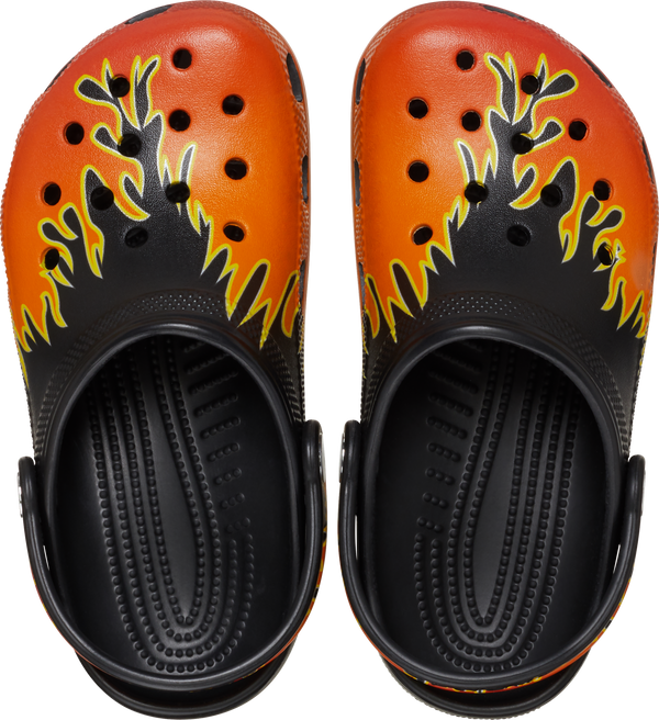 KIDS CLASSIC FLAMES CLOG - Black / Multi