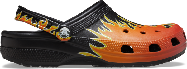 KIDS CLASSIC FLAMES CLOG - Black / Multi