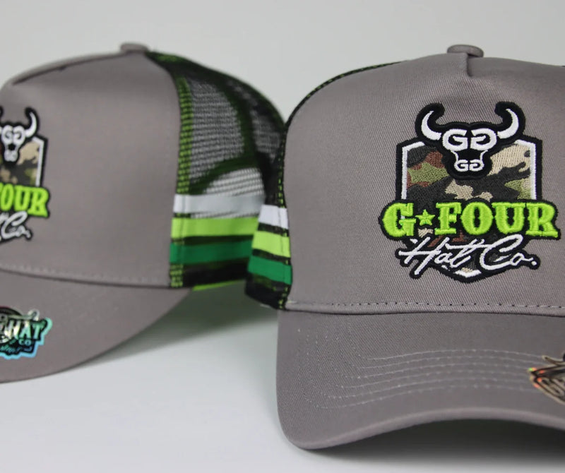 GFour ABNS - Camo Logo - Lime Fit Trucker