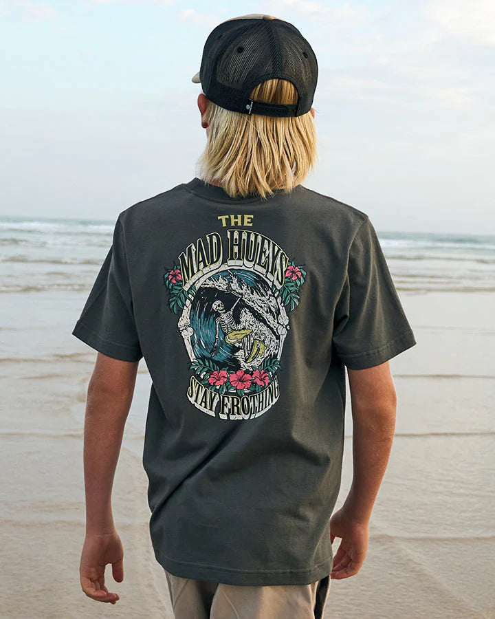 The Mad Hueys Stay Frothin Youth SS Tee - Charcoal