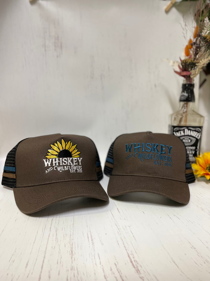 W&W Dark Brown & Harber Blue High Pony Trucker Cap Dec