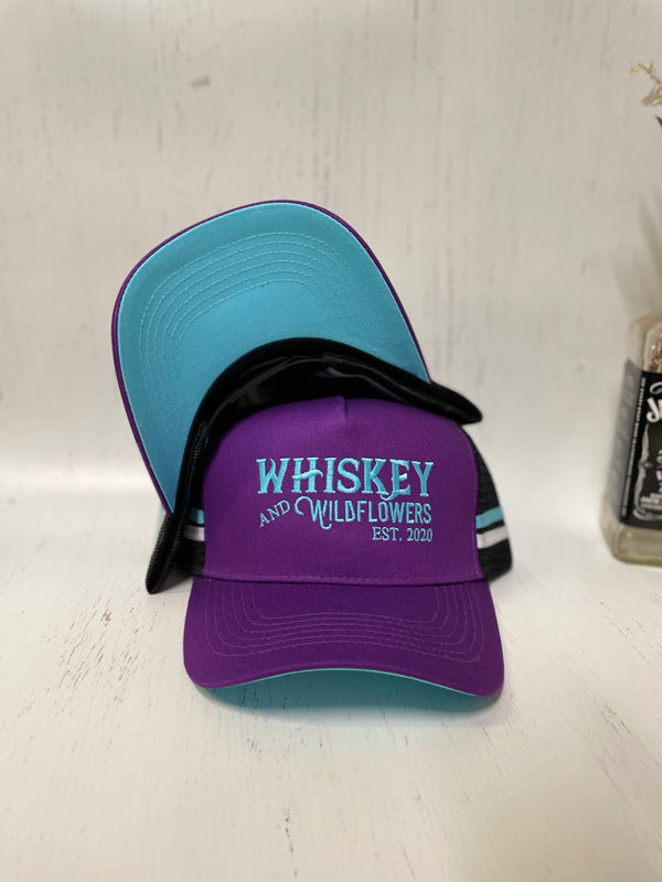 W&W Purple and Baby Blue Pony Tail Trucker Cap DEC