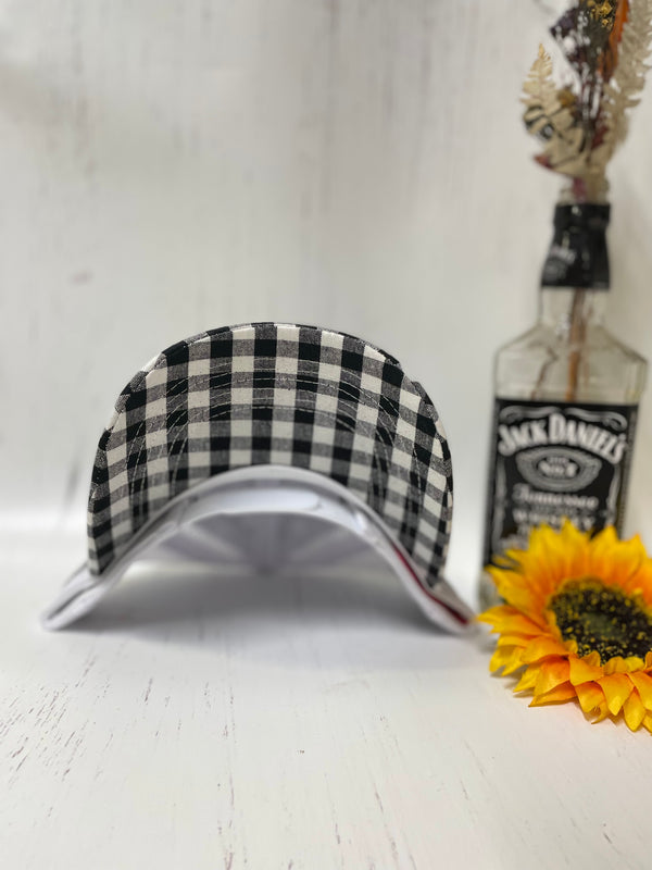 W&W Black & White Gingham Trucker Cap DEC