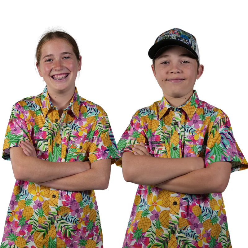 Coastal Cowboy - Pineapple Kids Short Sleeve Workshirt