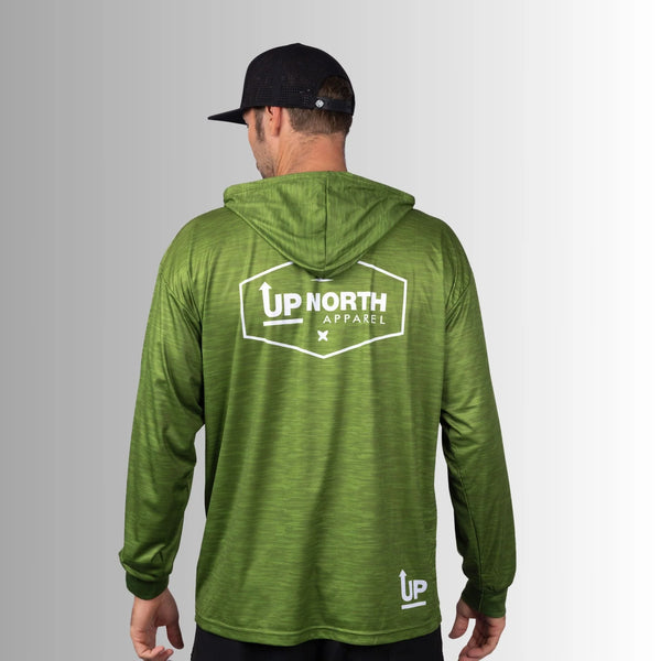 Up North Apparel - Mens OG Hyflex Hooded Jersey - Olive Marle