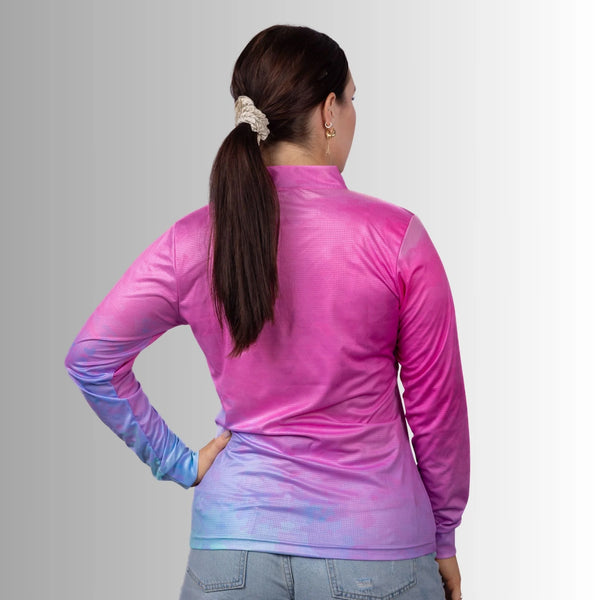 Up North Apparel - Ladies Cotton Candy Zip Neck Polo Jersey