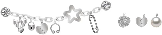 CROCS Jibbitz™ Shoe Charms - Removable Punk and Silver 5 Pack