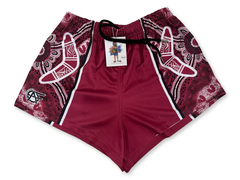 AFS "MAROON BOOMERANG" Footy Shorts (With Pockets)