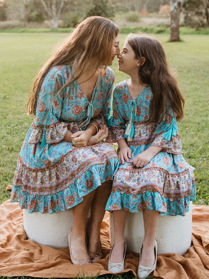 KashKiya - Blue BoHo Breeze Dress