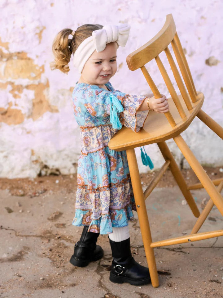 KashKiya - Mini Blue BoHo Breeze Dress