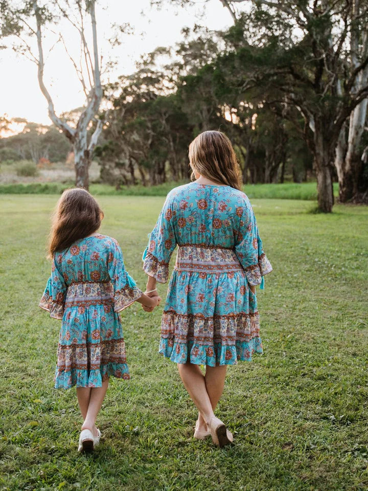 KashKiya - Blue BoHo Breeze Dress