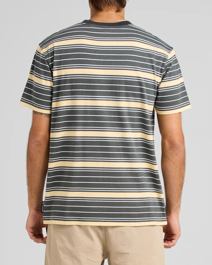 The Mad Hueys HUEYS STRIPE | SS TEE - CHARCOAL