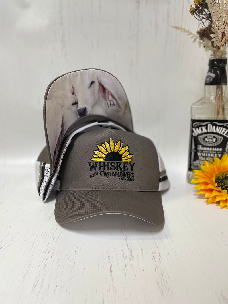 W&W Grey Cow Print Trucker Cap Dec