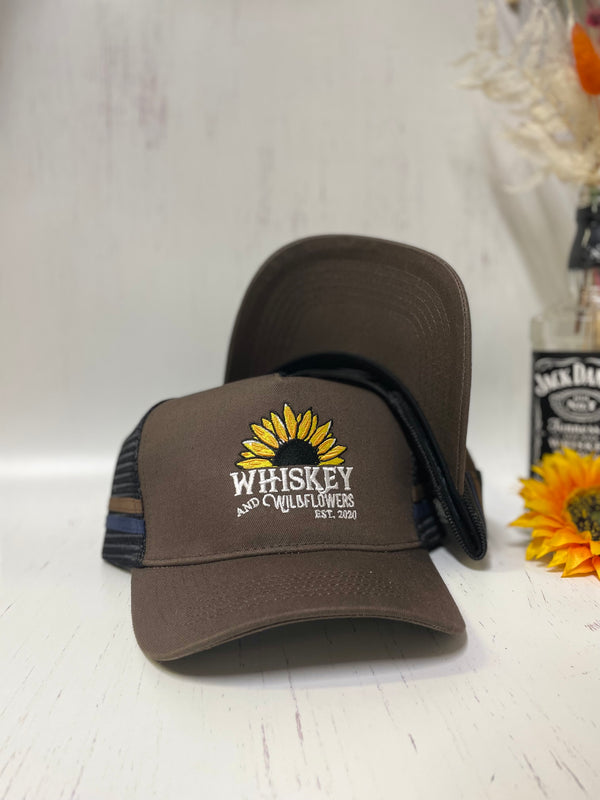 W&W Dark Brown & Black with Copper & Navy Trucker Cap MAR