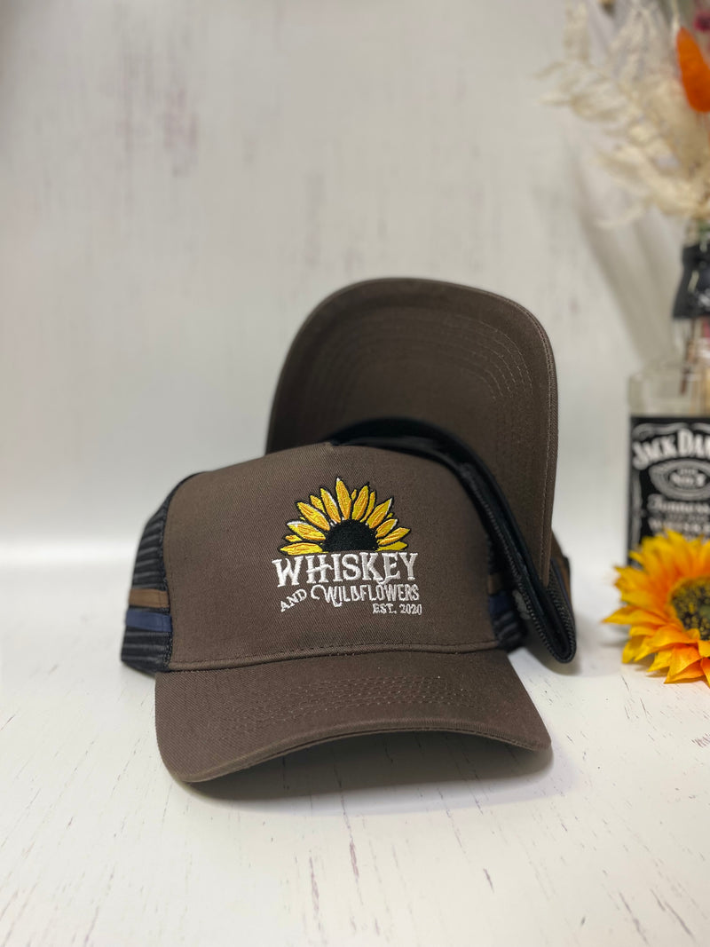 W&W Dark Brown & Black with Copper & Navy Trucker Cap MAR