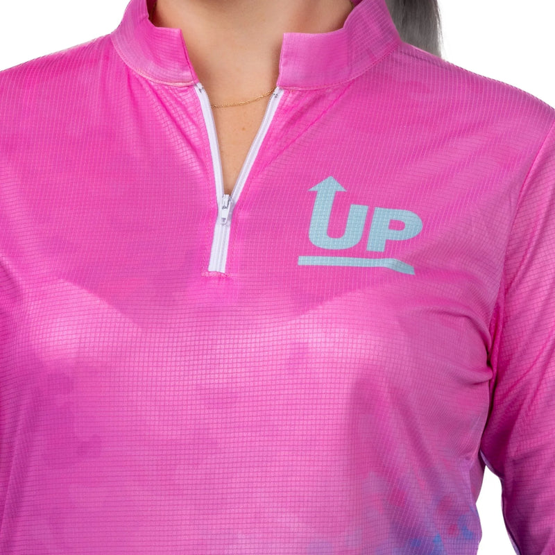 Up North Apparel - Ladies Cotton Candy Zip Neck Polo Jersey