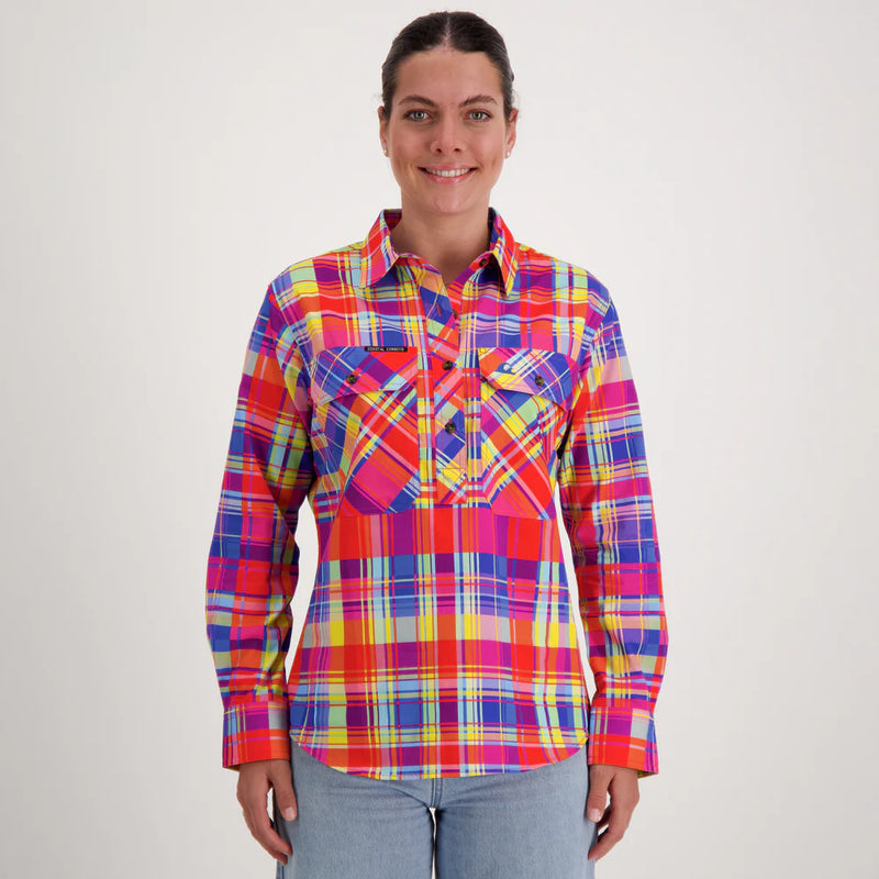 Coastal Cowboys - Checkmate Women's Half Button Workshirt